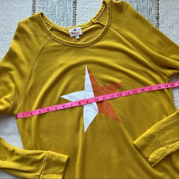 Sundry Yellow Long Sleeve Crewneck Pullover Sweatshirt Women’s Size 2/ Medium - Picture 6 of 8